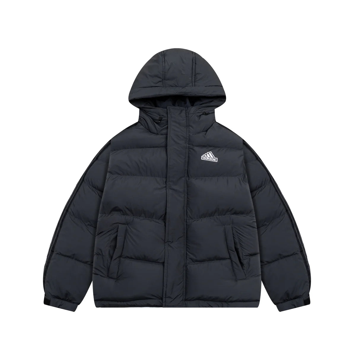 ADIDAS ESSENTIALS HOODED PUFFER JACKET – BLACK