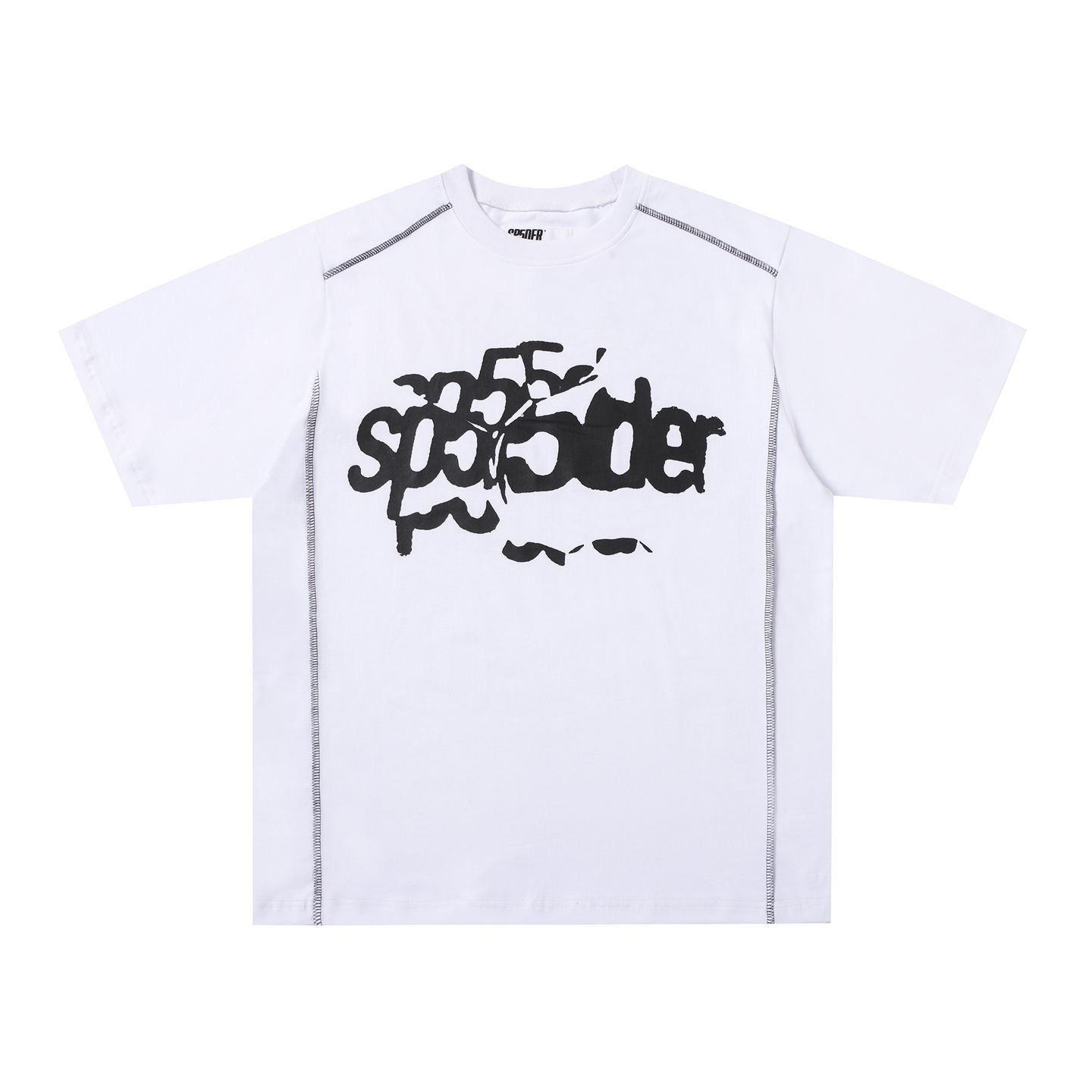 SP5DER DISTRESSED LOGO TEE