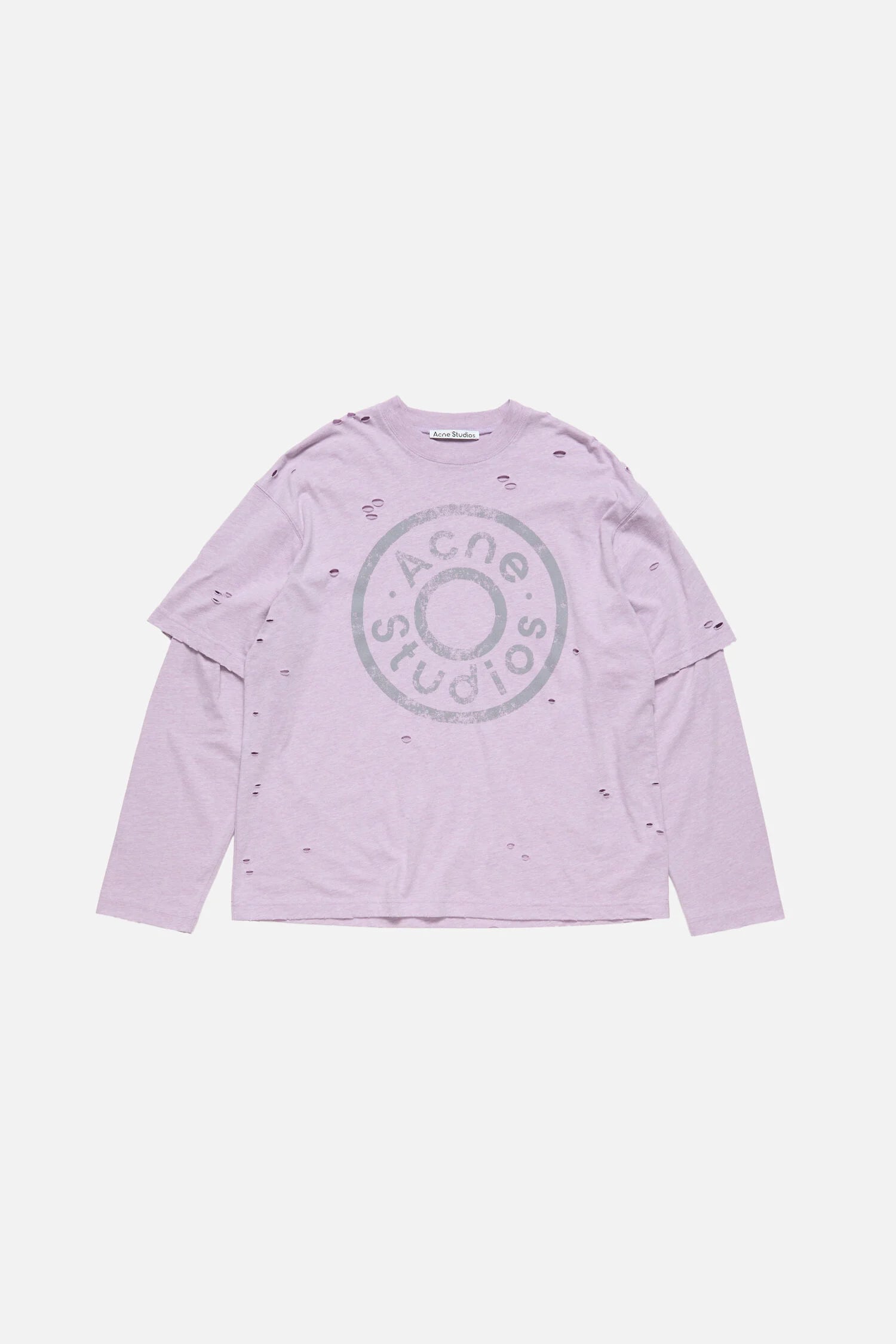 ACNE DISTRESSED LAYERED LOGO T-SHIRT