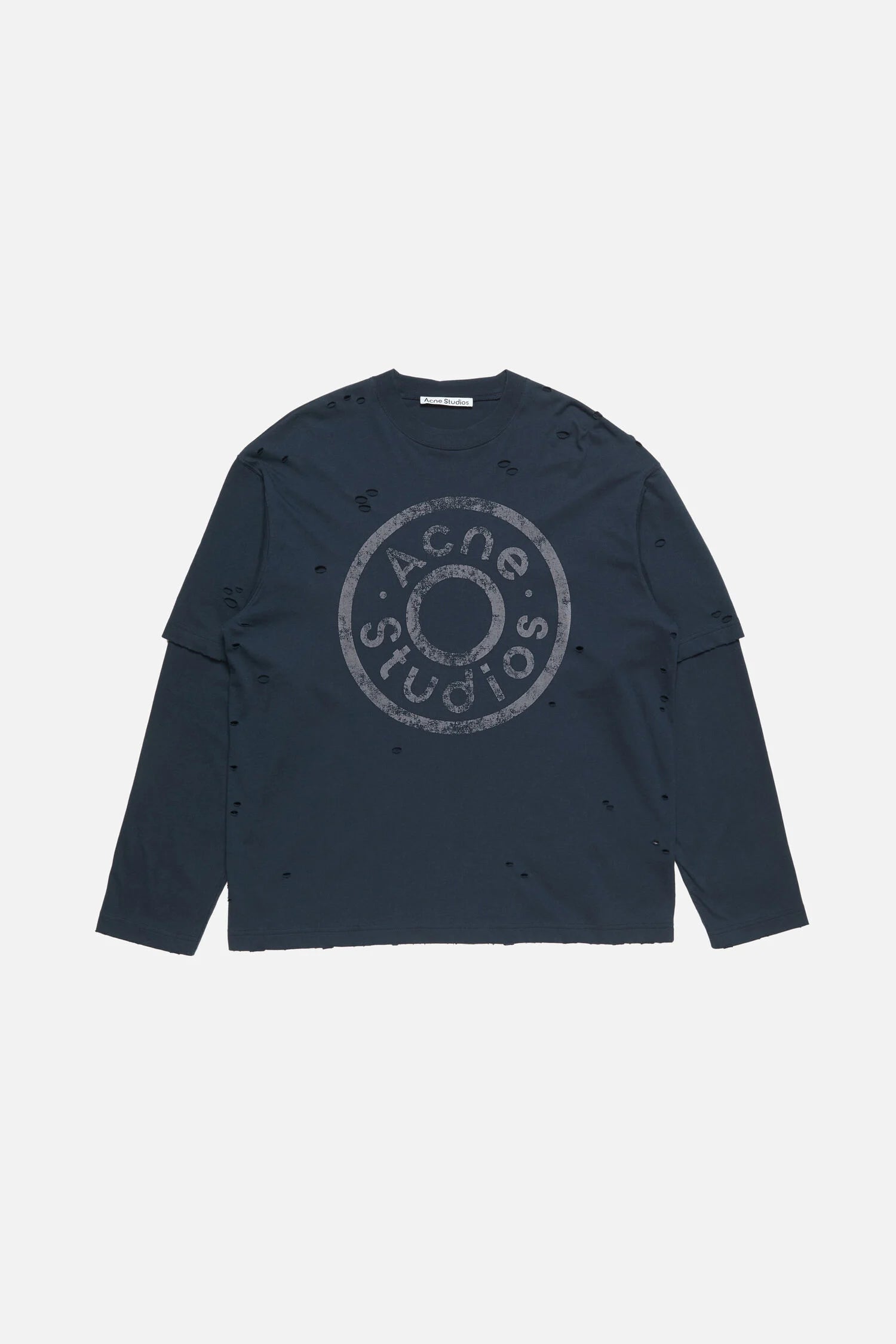 ACNE DISTRESSED LAYERED LOGO T-SHIRT