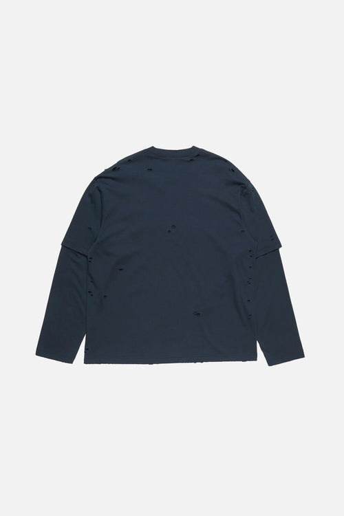ACNE DISTRESSED LAYERED LOGO T-SHIRT