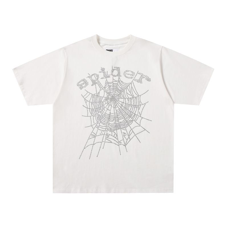 SP5DER RHINESTONE WEB TEE