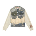 ACNE STUDIOS PATCHWORK LACE-UP DENIM JACKET – LIGHT BLUE