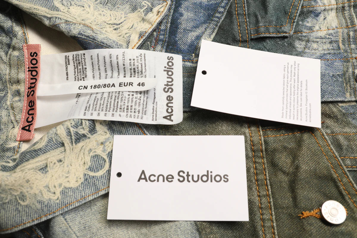 ACNE STUDIOS PATCHWORK LACE-UP DENIM JACKET – LIGHT BLUE